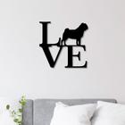 Escultura de Parede em MDF Love Pug - PS Decor