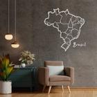 Escultura de Parede Mapa do Brasil 60x57 Cinza