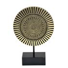 ESCULTURA DECOR MANDALA EM RESINA DOURADO E PRETO - 31cm