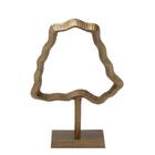 ESCULTURA DECORATIVA ABSTRATA EM ALUMINIO BRONZE - 39,5cm