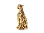 Escultura Decorativa Adorno Enfeite Sala Leopardo Poliresina Animal Pantera Dourada Sentada Luxo Mart