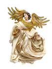 Escultura Decorativa Anjo Pendente Nude e Dourado 40cm