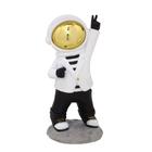 ESCULTURA DECORATIVA ASTRONAUTA EM RESINA BCO PTO DRD 21cm