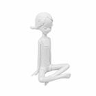 Escultura Decorativa Branco Menina Sentada Perna Cruzada - LUXdécor