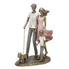 Escultura Decorativa Casal com Filho e Com Pet - Espressione Italy