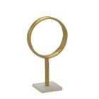 ESCULTURA DECORATIVA CIRCULO EM ALUMINIO BRANCO/DOURADO 38cm - Espressione