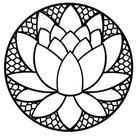 Escultura Decorativa de Parede Mandala Flor de Lótus em MDF 3mm Preto