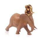 Escultura Decorativa Elefante Com Filhote - Inverno e Verao Comercial