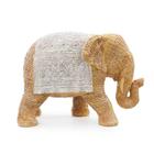 ESCULTURA DECORATIVA ELEFANTE RESINA ESTILO PALHA 11cm - Cromus