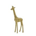 Escultura Decorativa Girafa Metal Dourado 36cm