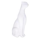 Escultura Decorativa Leopardo Em Cerâmica Branco 13,7 Cm F04 - D'rossi