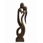 Escultura Decorativa Madeira Amantes Finos Traços Formosa - LUXdécor casa e jardim