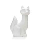 Escultura Decorativa Raposa em Resina Branco Mate 25x15,5 cm - D'Rossi