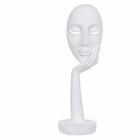 Escultura Decorativa Rosto Poliresina Branco 36x13x11cm