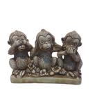 Escultura decorativa Trio macacos sabedoria enfeite luxo casa sala quarto.
