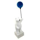 Escultura Decorativa Urso Branco c Balão Azul Fino Design - LUXdécor