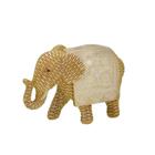 ESCULTURA ELEFANTE DECORATIVO INDIANO EM RESINA BEGE 15cm - Espressione