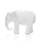 Escultura Elefante em Poliresina Branco 21x26 cm - D'Rossi