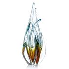 Escultura Em Cristal Murano Azul E Âmbar - São Marcos 33Cm