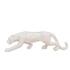 Escultura Em Poliresina Leopardo Branco Fosco 46Cm