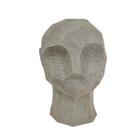 Escultura Face Cinza Decorativa 17X12X13Cm Minimalista P