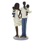 Escultura familia color decorativa negra casal de filhos - Espressione