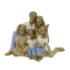 Escultura Família Decorativa Casal com Três Filhos - Espressione Italy