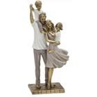 Escultura Família Decorativa Casal com Um Menino e Uma Menina - Bellartdecor