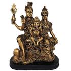 Escultura Família Hindu Ganesha Pavati Shiva 27cm 14005