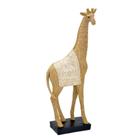 ESCULTURA GIRAFA DECORATIVA TEXTURIZADA RESINA BEGE 42,5cm