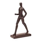 Escultura Homem Caminhando em Cerâmica Preto - Decorafast MT