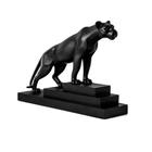 ESCULTURA LEOA EM POLIRRESINA PRETO MART 37,5cm