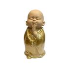 Escultura monge funny dourado meditando - Home Collection