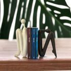Escultura ou Porta Livros Marrom E Bege 24x5x26cm.