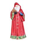 Escultura papai noel decorativo em resina vermelho 29,5cm