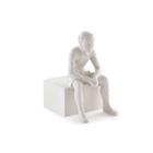 Escultura Pessoa Sentada em Poliresina Cinza Mart 17,5x15cm