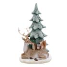 Escultura pinheiro natalino rena e esquilos em resina