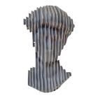 Escultura poliresina face (cinza) 3d - Flor Arte