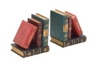 Escultura porta livros decor em resina livros enciclopedia