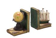 Escultura porta livros decorativo em resina navegacao