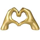 Escultura Pozbee Heart Hands Gold Heart Gesture Statue