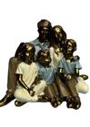 Escultura Resina luxo Familia Pai Mãe 3 filhos 2 meninos 1 menina - Espressione