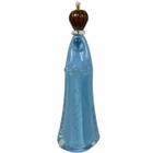 Escultura Santa Nossa Senhora de Fatima Decorativa em Murano Azul Bebe - 45x12cm - Escultura Decorativa de Alto Valor