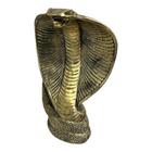 Escultura Serpente Naja Dourada 20 Cm Em Resina
