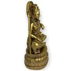 Escultura Shiva Meditando Dourado 16 Cm Em Resina Proteção E
