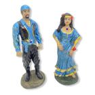 Escultura Umbanda Ciganos Casal ul Metal 15 Cm Resina