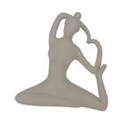Escultura Yoga em Porcelana - Branco - Braço Coração (16CM)