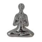 Escultura Yoga em Porcelana - Prata - Oração (11cm)