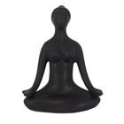 Escultura Yoga em Porcelana - Preto - Meditação (11cm)