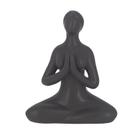 Escultura Yoga em Porcelana - Preto - Oração (11cm)